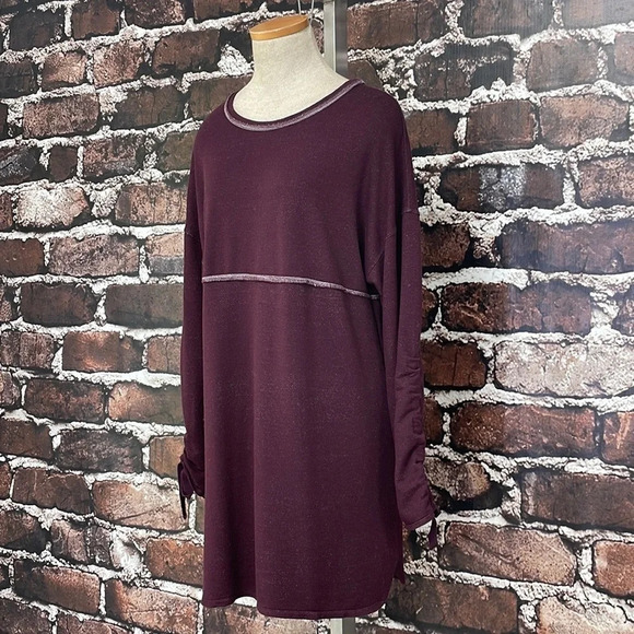 Max Studio Midi Sweater Dress Long Sleeve Maroon Red Size Medium M - Picture 5 of 16